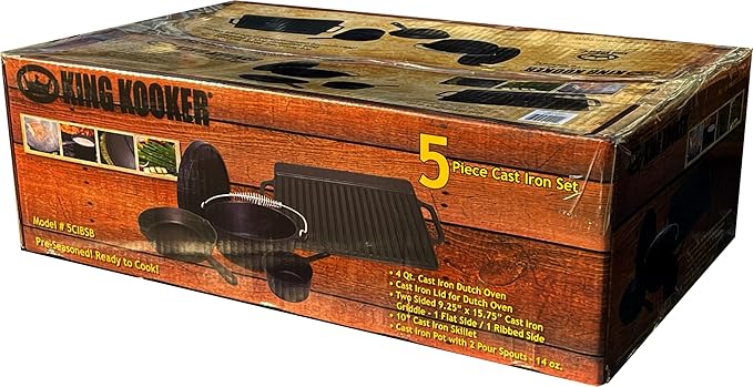 King Kooker 5CIBSB 5 Piece Cast Iron Box Set