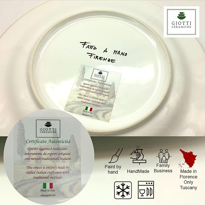 Italian Ceramic dinnerware set - Hand Painted kitchen Dishes sets for 4 - Made in ITALY Tuscany - Italian Pottery dinner plates - Home Decor Sunflower Lemon Ceramics dishes set - Service For 4