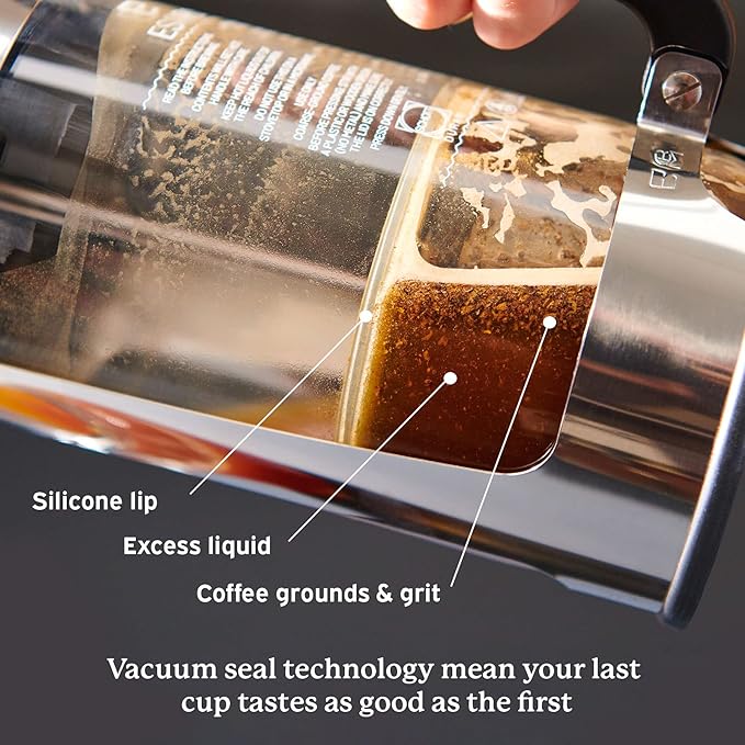ESPRO - P7 French Press - Double Walled Stainless Steel Insulated Coffee and Tea Maker with Micro-Filter - Keep Drinks Hotter for Longer (Brushed Stainless Steel 18 Oz) + ESPRO Coffee Paper Filters (