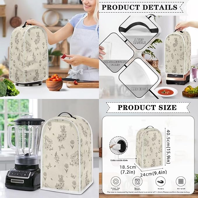 Appliance Covers for Kitchen Counter Butterfly Toaster Cover Flower Toaster Covers 4 Slice Wide Slot Blender Covers Washable Dust Cover Kitchen Appliance Covers Slow Cooker Cooker Cover