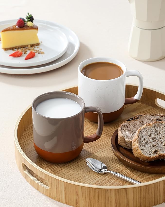 MALACASA Ceramic Coffee Mugs Set of 4 16oz Coffee Cups Modern Farmhouse Mugs for Coffee Latte Tea Hot Chocolate Cappuccino Milk Microwave &amp Dishwasher Safe Multicolor Series TARA