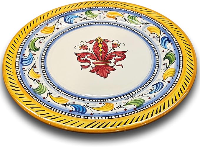 Italian Ceramic dinnerware set - Hand Painted kitchen Dishes sets for 4 - Made in ITALY Tuscany - Italian Pottery dinner plates - Home Decor Lemons ISCHIA Ceramics dishes set - Service For 4