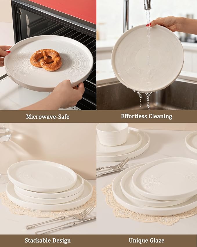 Dinnerware sets plates and bowls sets modern platesCeramic Dinnerware Sets12 Pieces Porcelain Lightweight PlatesScratch Resistant Dish Set (style - 10 4 - Set (12pcs))