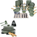 Kitchen Academy 30Pcs Bakeware &amp Cookware Set + 10Pcs Rv Pots and Pans Set with Removable Handle Cookware Sets