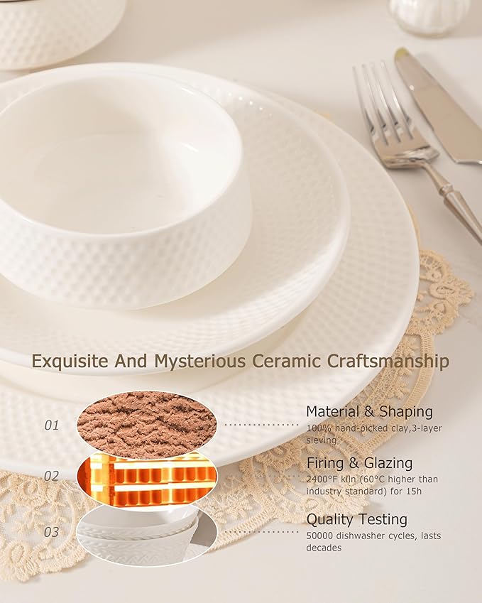 Dinnerware sets plates and bowls sets modern platesCeramic Dinnerware Sets12 Pieces Porcelain Lightweight PlatesScratch Resistant Dish Set (style - 11 4 - Set (12pcs))