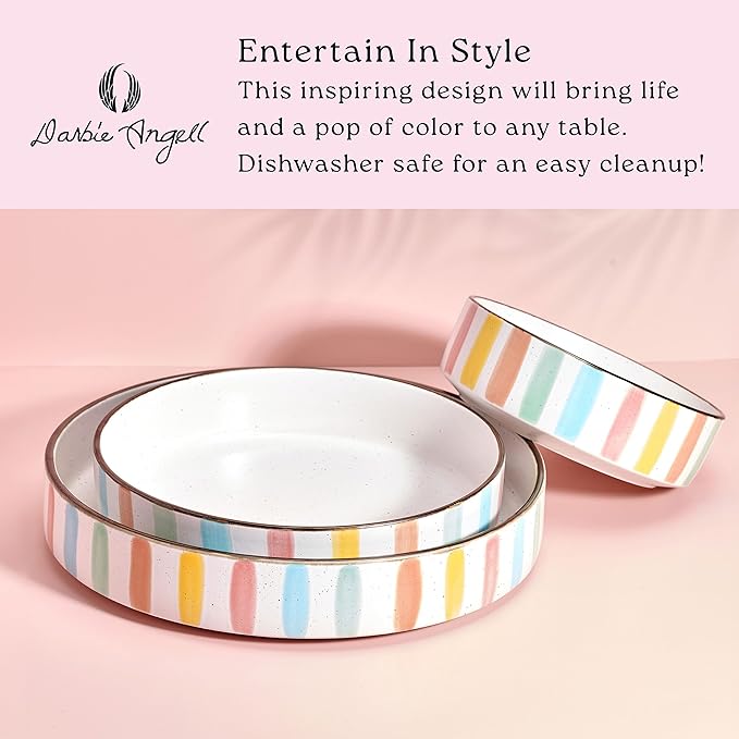Spring Summer 9 Piece Dinnerware Serving Bowl Set Service for 3