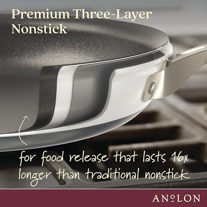 Anolon Achieve Hard Anodized Nonstick Frying Pan/Skillet 10 Inch Cream
