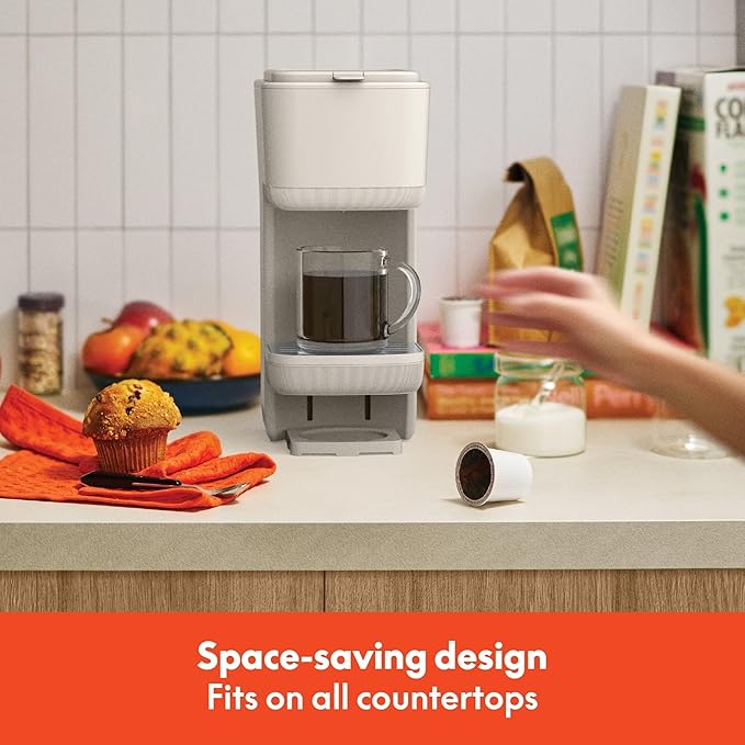 Single-Serve Coffee Maker for Oatmilk - Plant-Based Milk Compatible Single Cup Coffee Maker One-Touch Operation for Home Office &amp RV Use