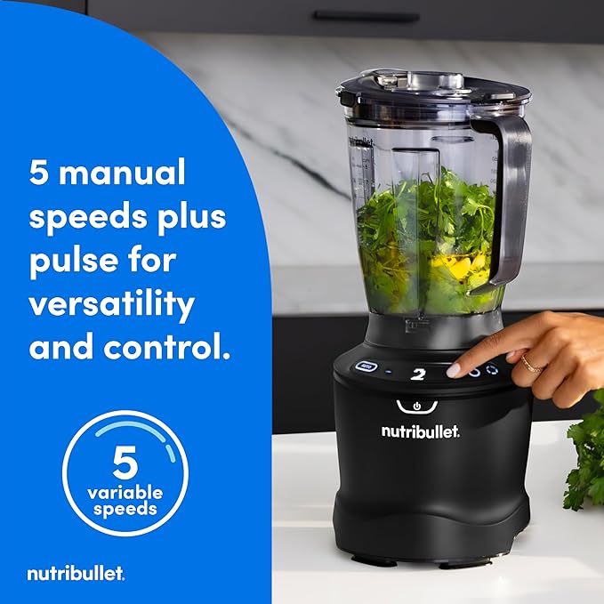 nutribullet SmartSense 5-speed full-size blender 1400 Watt- Matte Black