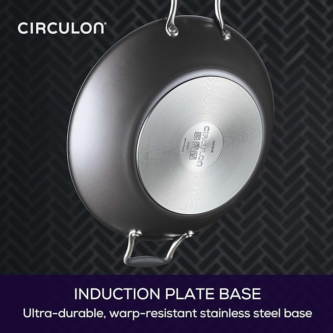 Circulon A1 Series with ScratchDefense Technology Nonstick Induction Wok with Lid 14 Inch Graphite