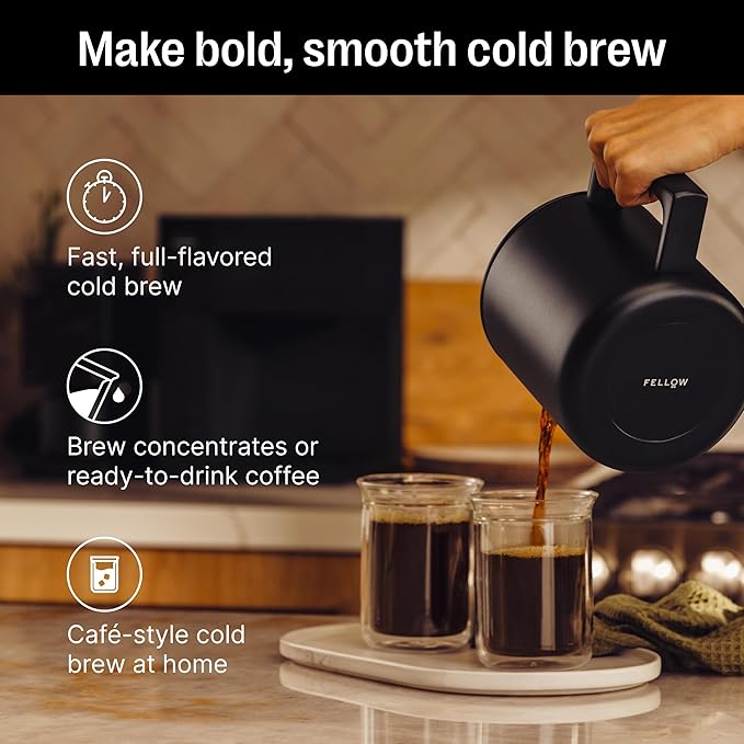 Fellow Aiden Precision Coffee Maker – 10-Cup Thermal Carafe Programmable Drip Coffee Machine Single Serve &amp Batch Brew Adjustable Brew Strength Removable Water Tank Matte Black