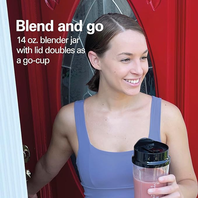 Hamilton Beach Portable Blender for Shakes and Smoothies with 14 Oz BPA Free Travel Cup and Lid &amp Portable Blender for Shakes and Smoothies with 14 Oz BPA Free Travel Cup and Lid