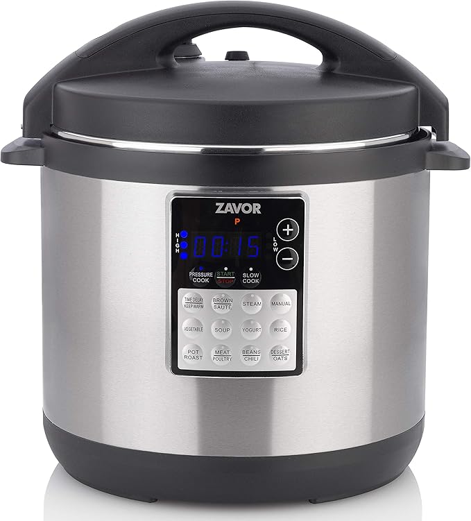 Zavor LUX Edge 6 Quart Programmable Electric Multi-Cooker: Pressure Cooker Slow Cooker Rice Cooker Yogurt Maker Steamer and more - Stainless Steel (ZSELE02)