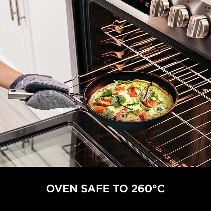 Ninja ZEROSTICK Premium 5-Piece Pan Set Long Lasting Non-Stick 3x Saucepans with Glass Lids 1x Milk Pan 1x Frying Pan Hard Anodised Aluminium Induction Compatible Grey C35000UK