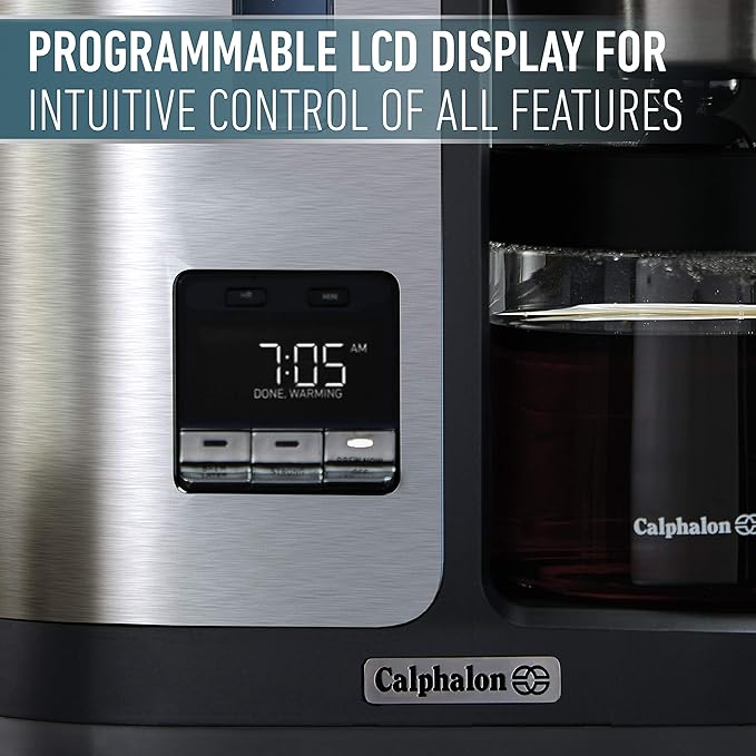 Calphalon BVCLDCG1 Perfect-Brew 10-Cup Coffee Maker Dark Stainless Steel