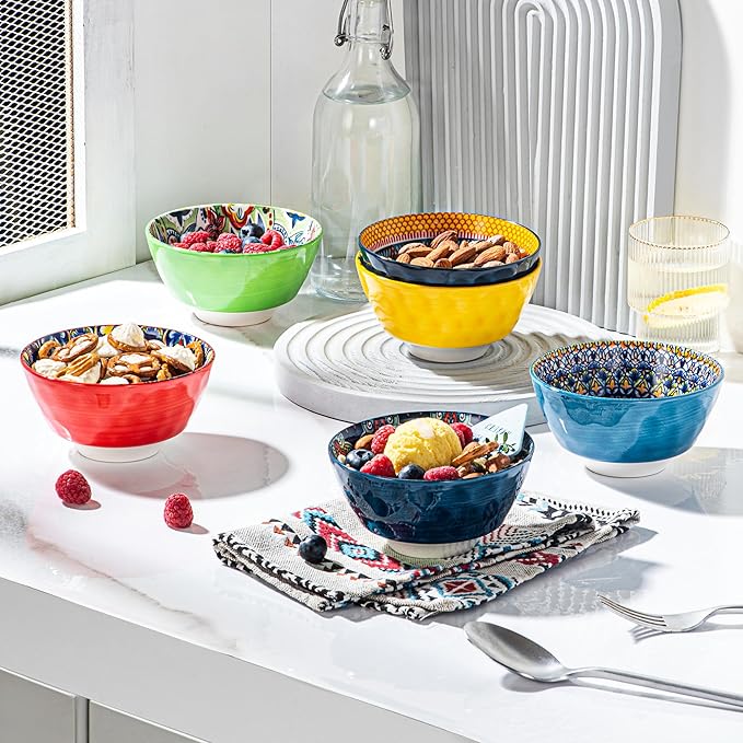 Porcelain Bowl and Dinner Plate Set 24 pcs Dinnerware Set - Bohemian Style