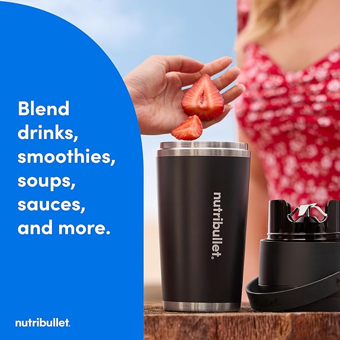 nutribullet Flip Portable Blender with Tritan Cup Cordless Black NBPB10350