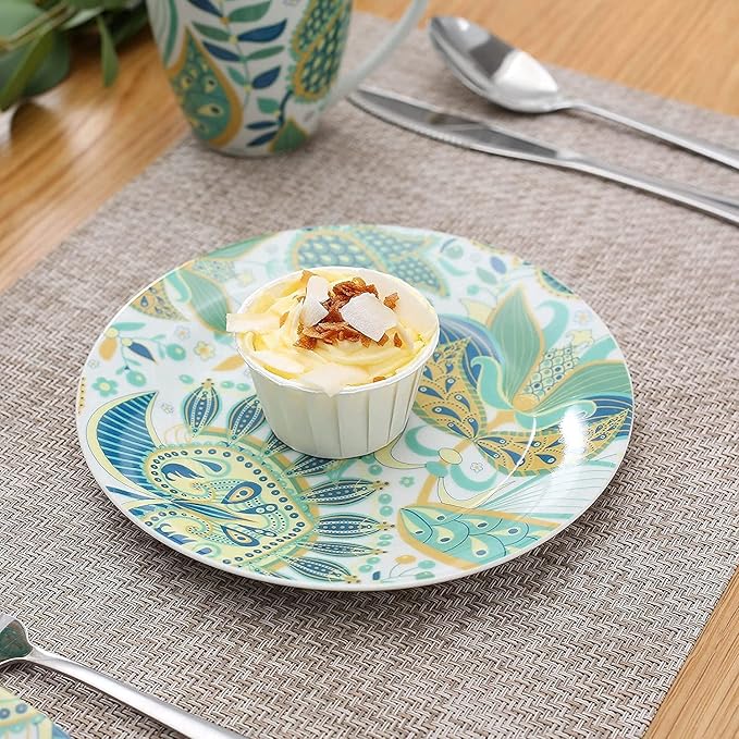 Porcelain Dinnerware Sets Plates and Bowls Sets 32-Piece Porcelain Ceramic Tableware Dinner Set with Dinner Plate Dessert Plate Cereal Bow