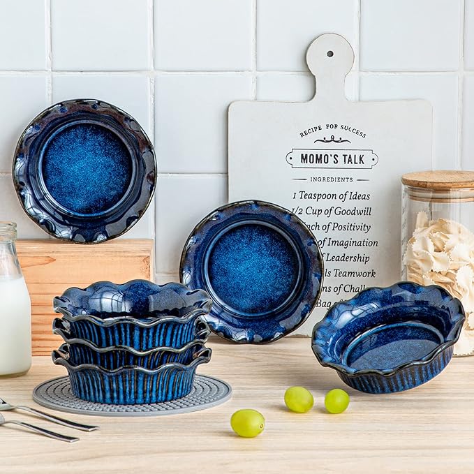 vancasso Starry 18 Pieces Dinnerware Sets for 6 Bundles 5.2 Inch Mini Pie Pans Set of 6