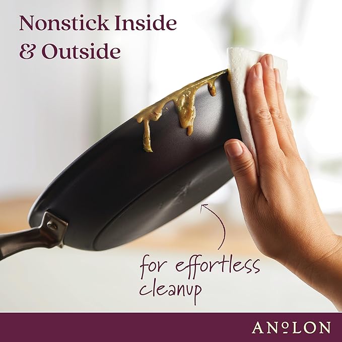 Anolon Advanced Home Hard Anodized Nonstick Cookware/Pots and Pans Set 9 Piece - Moonstone