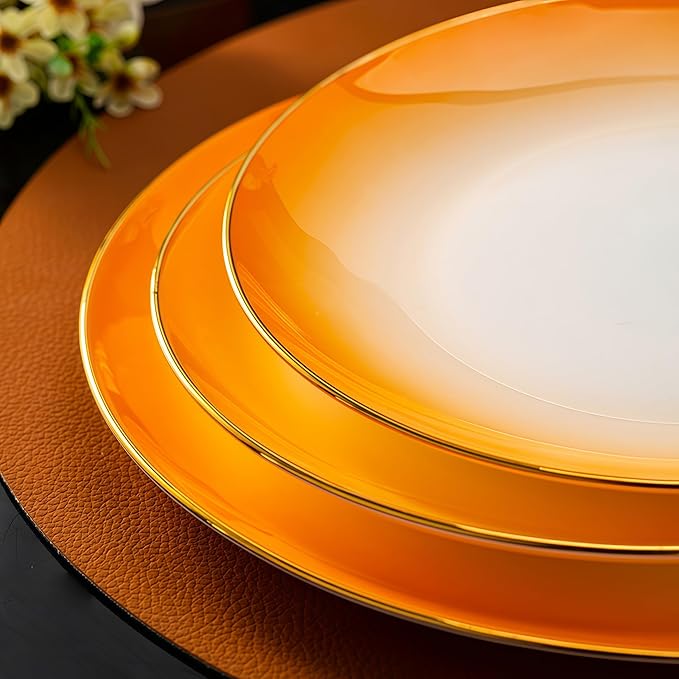 70 Pcs Fine Bone China Dinnerware Set Porcelain &amp Ceramic Dinnerware Sets Bone Stoneware &amp Ceramic Cookware Tableware Set Includes Dinner Plates|Spoons|Pasta Bowls|Soup Pot|Chopsticks