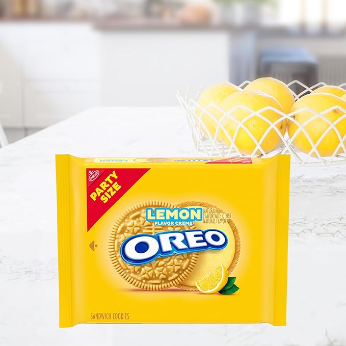 OREO Lemon Creme Sandwich Cookies Party Size 8-26.7 oz Packs