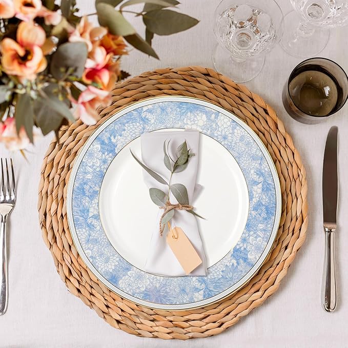 Fine Bone China Dinner Plates Sets4 Pcs 10.5 inch Electrooptic Pattern Plate Gilt Edged High Grade Dinnerware Sets For 4 People Suitable for Dining Party or GiftComes with Gift Box