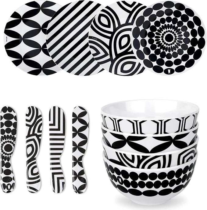French Bull 12-Piece Entertaining Set – Black &amp White Medium