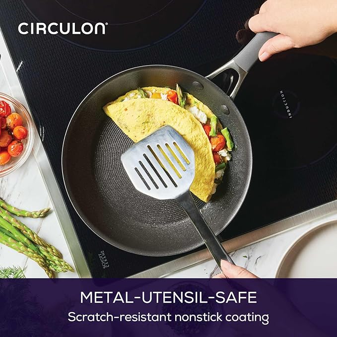 Circulon A1 Series with ScratchDefense Technology Nonstick Induction Cookware/Pots and Pans Set 9 Piece Graphite