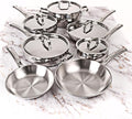 BergHOFF Belly Shape 18/10 Stainless Steel 12Pc Cookware Set Metal Lids Fast Evenly Heat Induction Cooktop Ready