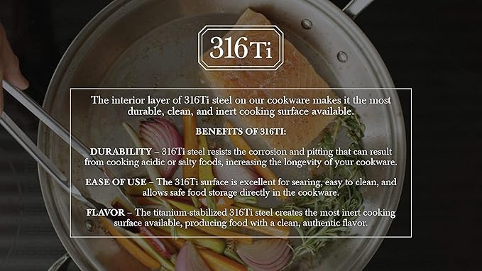 Heritage Steel 10 Piece Cookware Set - Made in USA - Titanium Strengthened 316Ti Stainless Steel with 5-Ply Construction - Induction-Ready and Fully Clad