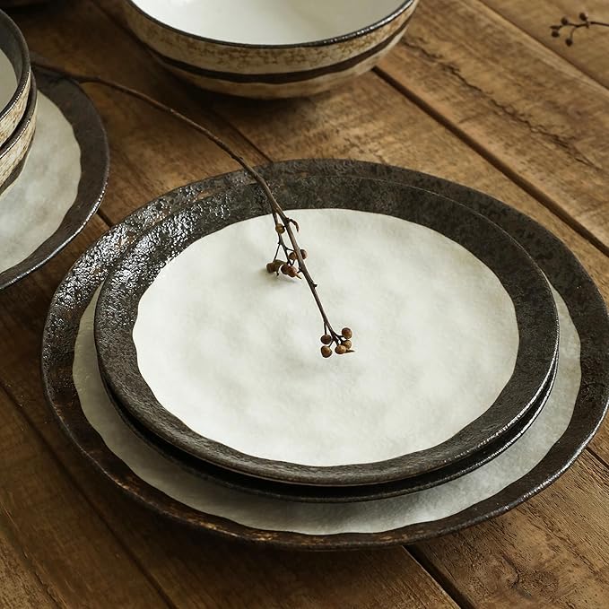 Stone Lain Lucy Porcelain 16-Piece Round Dinnerware Set Beige