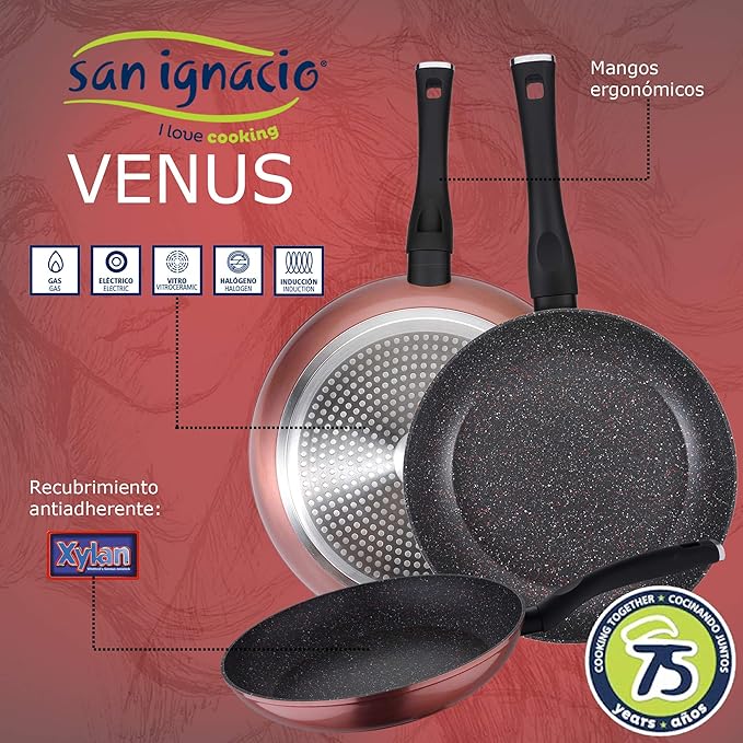 Pack DE 3 SARTENES Ø20/24 Y 28 CMS + Set DE 4PC DE CUCHILLOS EN Acero INOXIDABLE