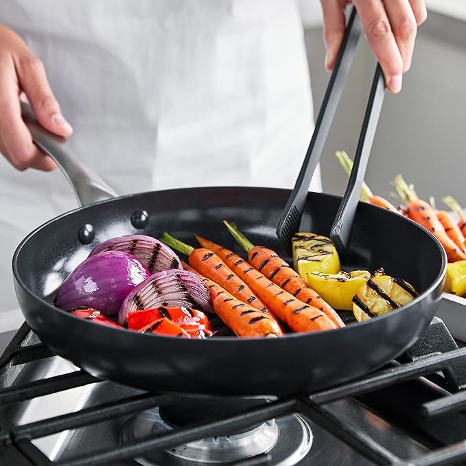 GP Black Pro Infinite8 Ceramic Nonstick 13 Piece Set Hard Anodized Stainless Steel Handle Saute and Saucepans PFAS-Free
