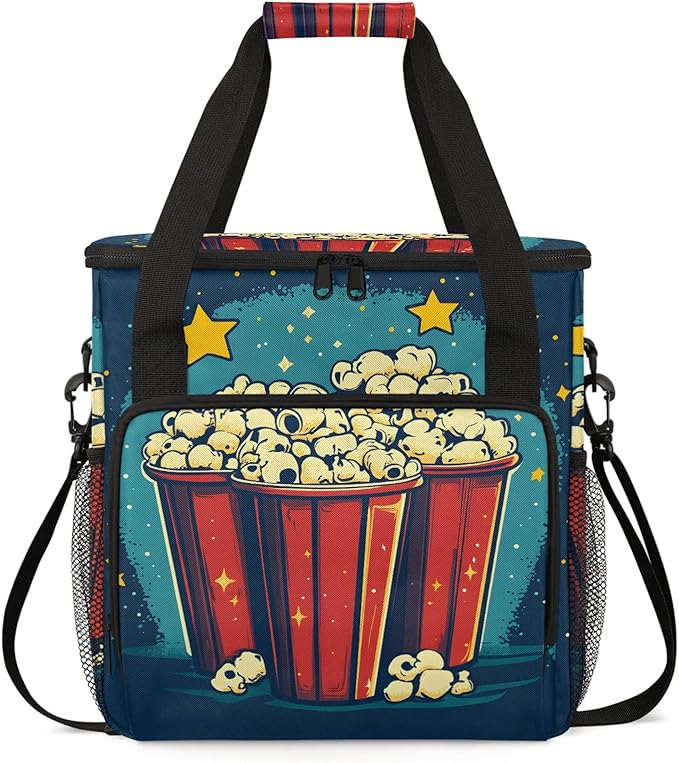 Popcorn Coffee Maker Travel Bag Food Insulated Grocery Bag Travel Picnic Leakproof Cooler Bags With Shoulder Strap