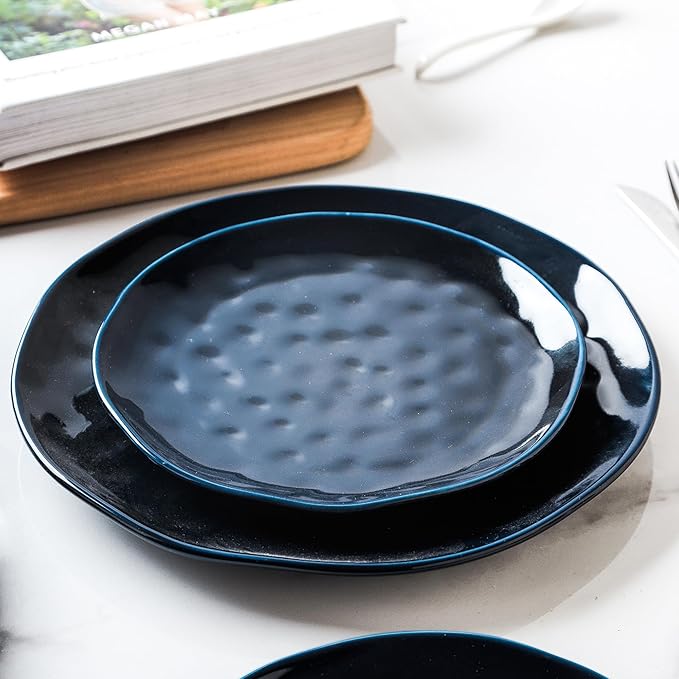 Stone lain Ivy Porcelain Dinnerware Set 24-Piece Service for 6 Navy Blue