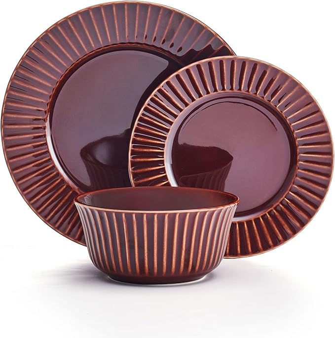 Pfaltzgraff Dannie Red 12 Piece Dinnerware Set Service for 4 Red