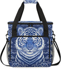 Tiger Print Coffee Maker Travel Bag for Keurig K-Mini/K-Mini Plus Insulated Waterproof Tote with Pockets for K-Cup Portable Single-Serve Brewer Case