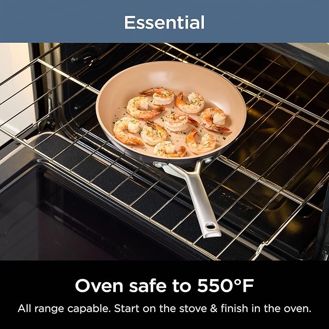Extended Life 12-Piece Ceramic Cookware Set Nonstick Pots and Pans PFOA &amp PFAS Free Oven Safe to 550°F Induction Compatible