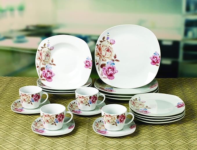 Porcelain 20 Piece Square Dinnerware Set Service for 4