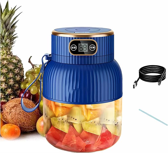 Portable BlenderPortable Blender for Shakes and Smoothies Personal Size High Speed Blender21oz USB C Rechargeable Blender for Travel/Picnic/Office/Gym/Sport (BLUE)