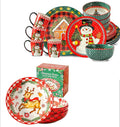 Hasense 16 Pcs Christmas Dishes and 42OZ Pasta Bowl Set of 4