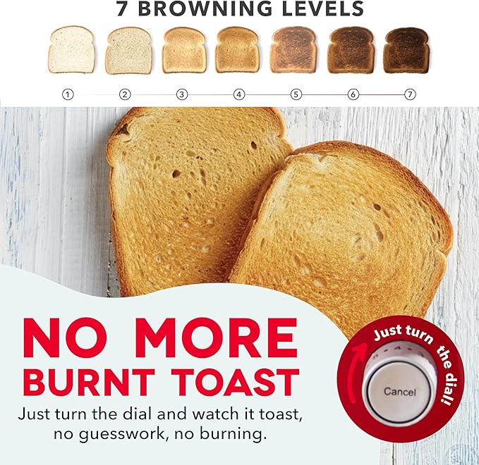 Dash Clear View Toaster - Features Large Window &amp Extra-Wide Slots - Auto-Shut Off Feature - Bagel Functions &amp Seven-Browning Levels - 1-Touch Defrost - Red
