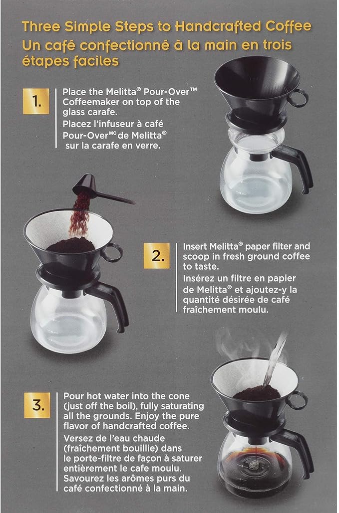 Melitta 52 oz. Pour-Over Coffee Brewer with Glass Carafe Black