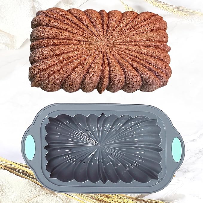 Tongjude 4 Piece Silicone Loaf Pan for Baking Non-Stick Kitchen Oven Bread Pan Perfect for Banana Bread Sandwich Pound Cake and Meatloaf 6 Cups Grey
