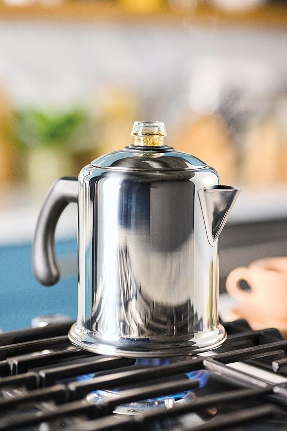 Farberware Classic Yosemite Stainless Steel Stovetop Coffee Percolator - 8 Cup Silver