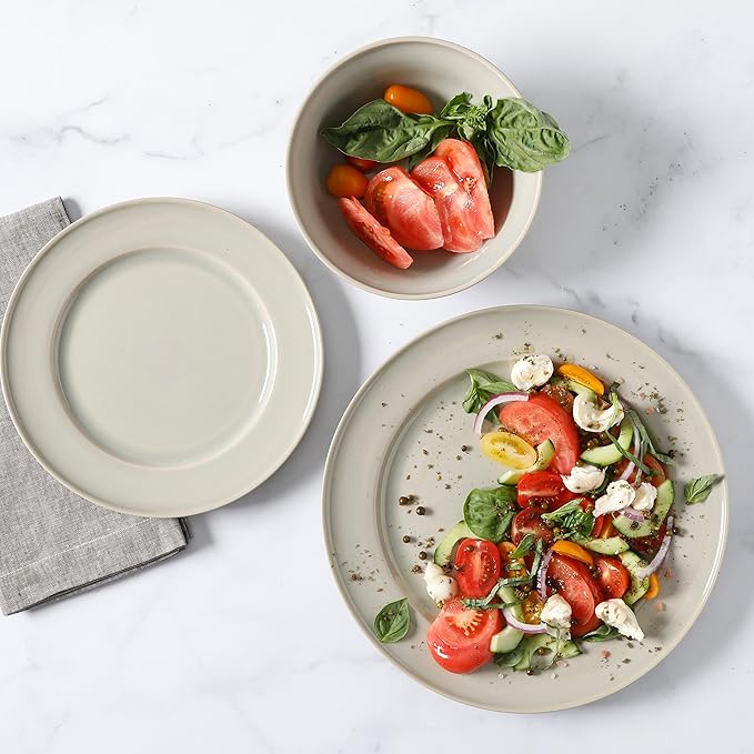 Martha Stewart Portillo 12 Piece Reactive Stoneware Dinnerware Set - Sharkey Gray