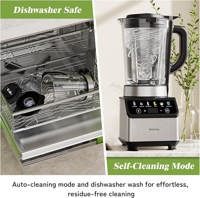 Blenders for Kitchen Countertop Smoothie Blender with 51oz Glass Pitcher Grinder &amp To-Go Cup Combo 10 Speeds Digital Touchscreen Blender for Smoothies Shake Crush Ice Dishwasher Safe