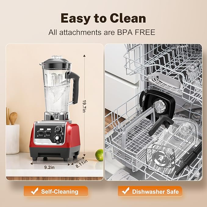 Blender 1800W Powerful Countertop Blenders for Kitchen with 70oz Pitcher &amp20oz Travel Cup 28000 RPM Blender for Smoothies Ice Crushing Frozen Drinks Multiple Speeds with Pulse &amp Timer