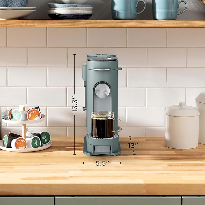 Ninja Pods &amp Grounds Specialty Single-Serve Coffee Maker K-Cup Pod Compatible Built-In Milk Frother 6-oz. Cup to 24-oz. Travel Mug Sizes Iced Coffee Maker 1550 watts Sage Green PB051SG